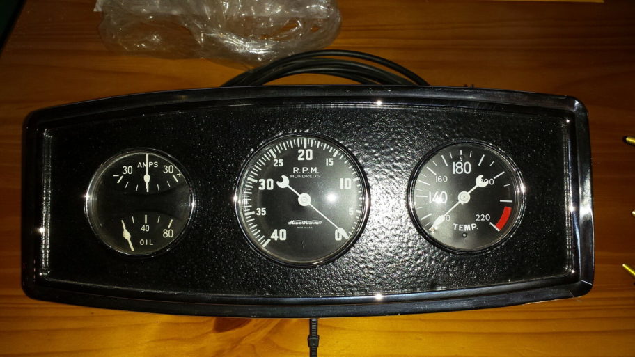 Chris Craft, Gar Wood, Ford 1932 Stewart Warner, 3 Hole Clusters with 4 Gauges