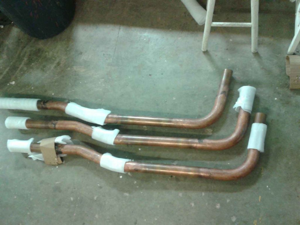 MCCALL BOAT WORKS Chris Craft, Wood Boat 2.5" Copper exhaust pipe