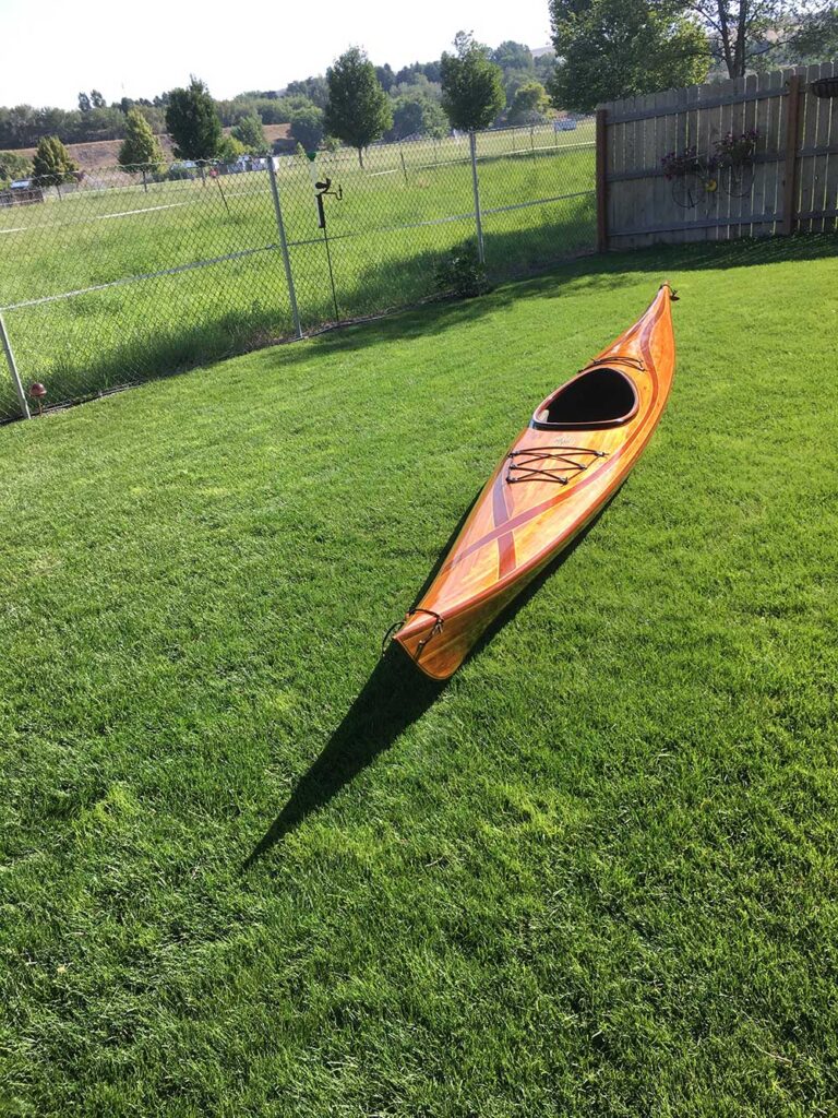MCCALL BOAT WORKS 18' Sea Kayak handmade small strip cedar, black